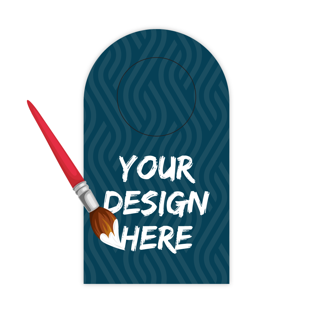 Custom Plastic 3.5" x 2" Rounded Card with Punch-Out Hole