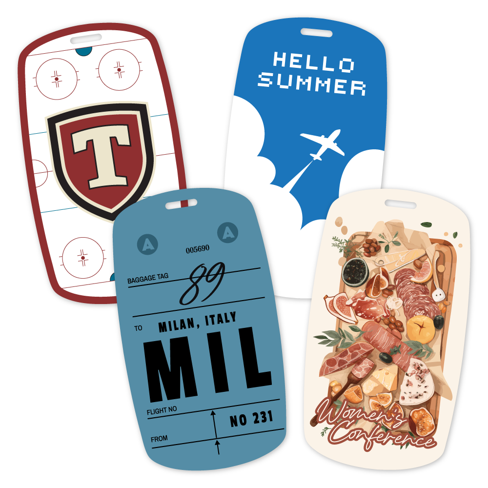 Custom Plastic 4.8" x 2.68" Curved Tag/Badge
