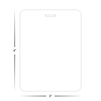 Custom Plastic 3" x 4" Vertical Rounded Corner Badges