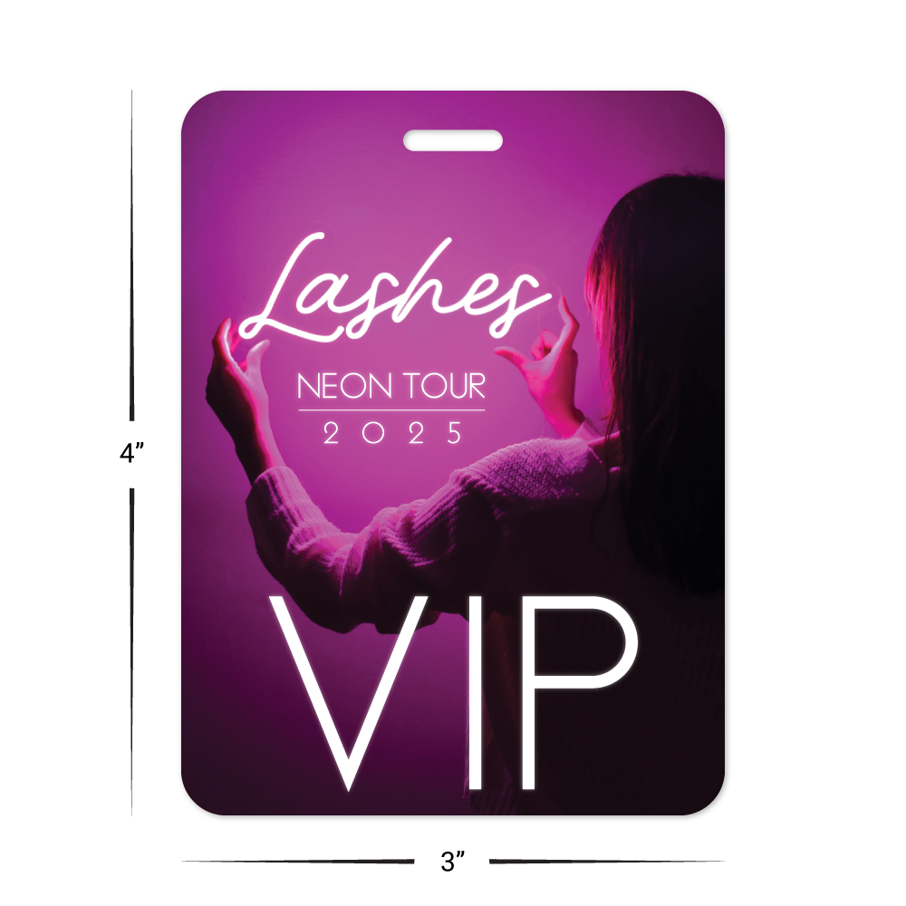 Custom Plastic 3" x 4" Vertical Rounded Corner Badges