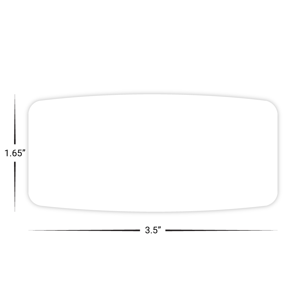 Custom Plastic 3.5" x 1.67" Curved Rectangle Cards