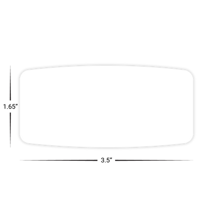 Custom Plastic 3.5" x 1.67" Curved Rectangle Cards