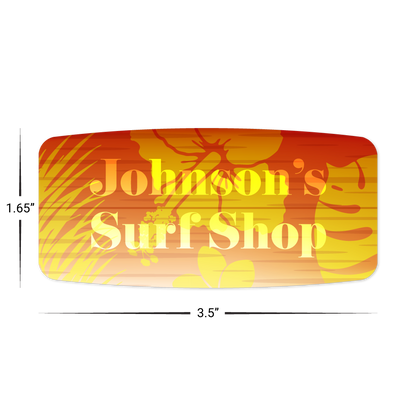 Custom Plastic 3.5" x 1.67" Curved Rectangle Cards