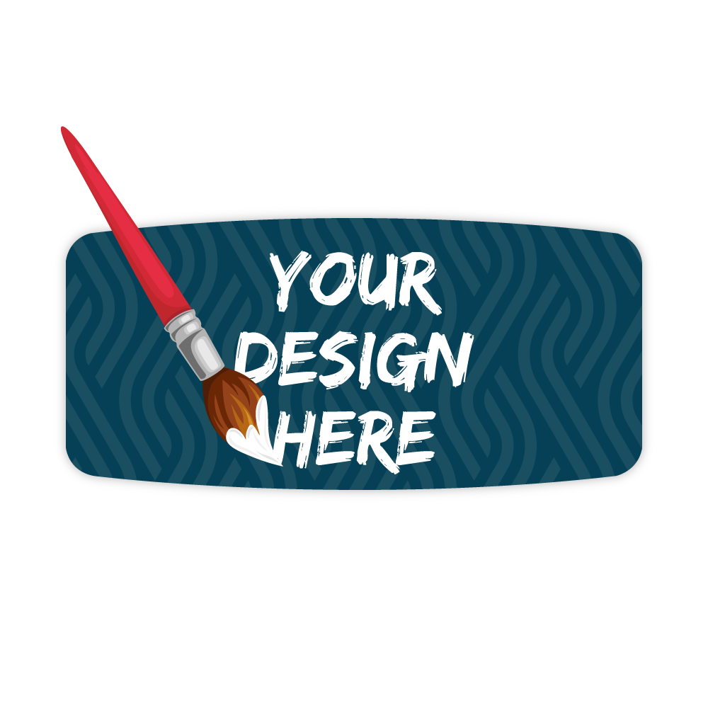 Custom Plastic 3.5" x 1.67" Curved Rectangle Cards