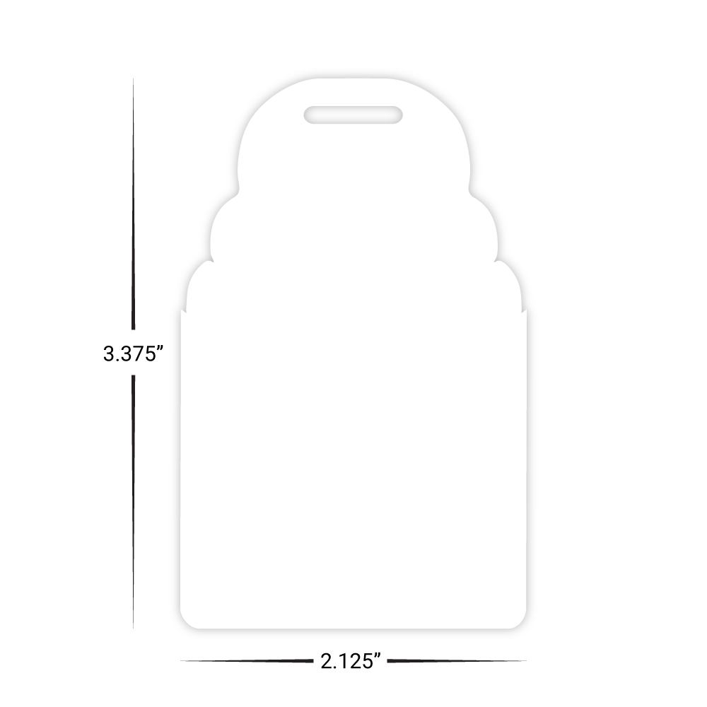 Custom Plastic 3.375" x 2.125" Rounded Top Badges