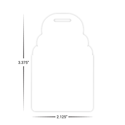 Custom Plastic 3.375" x 2.125" Rounded Top Badges