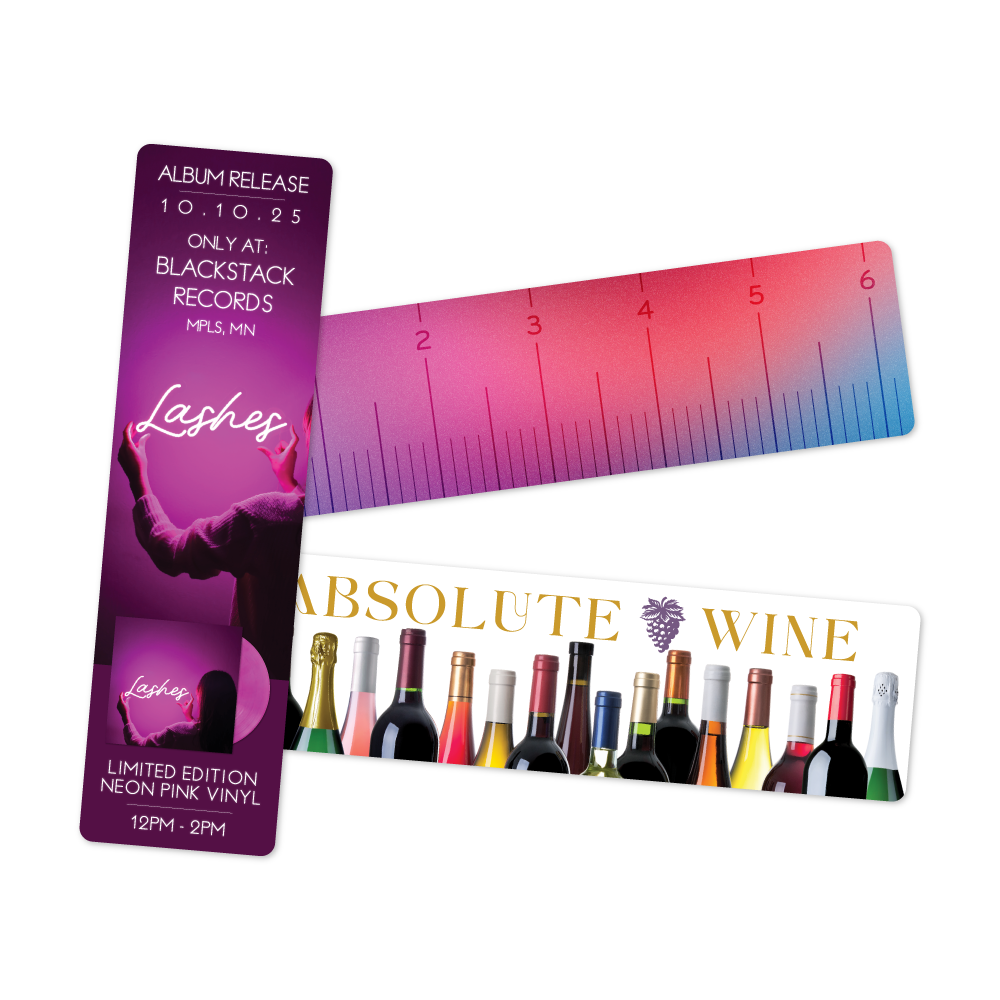 Custom Plastic 6.25" x 1.75" Bookmarks