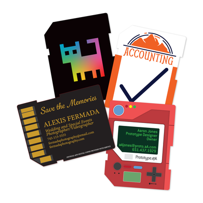 Custom Plastic 2.125" x 2.75" Memory Card Shape Cards