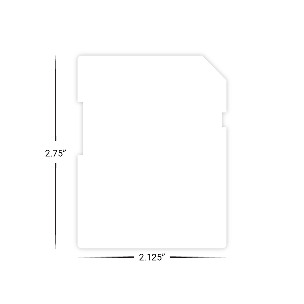 Custom Plastic 2.125" x 2.75" Memory Card Shape Cards
