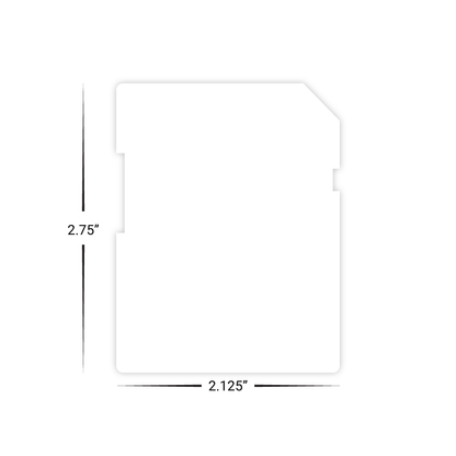 Custom Plastic 2.125" x 2.75" Memory Card Shape Cards