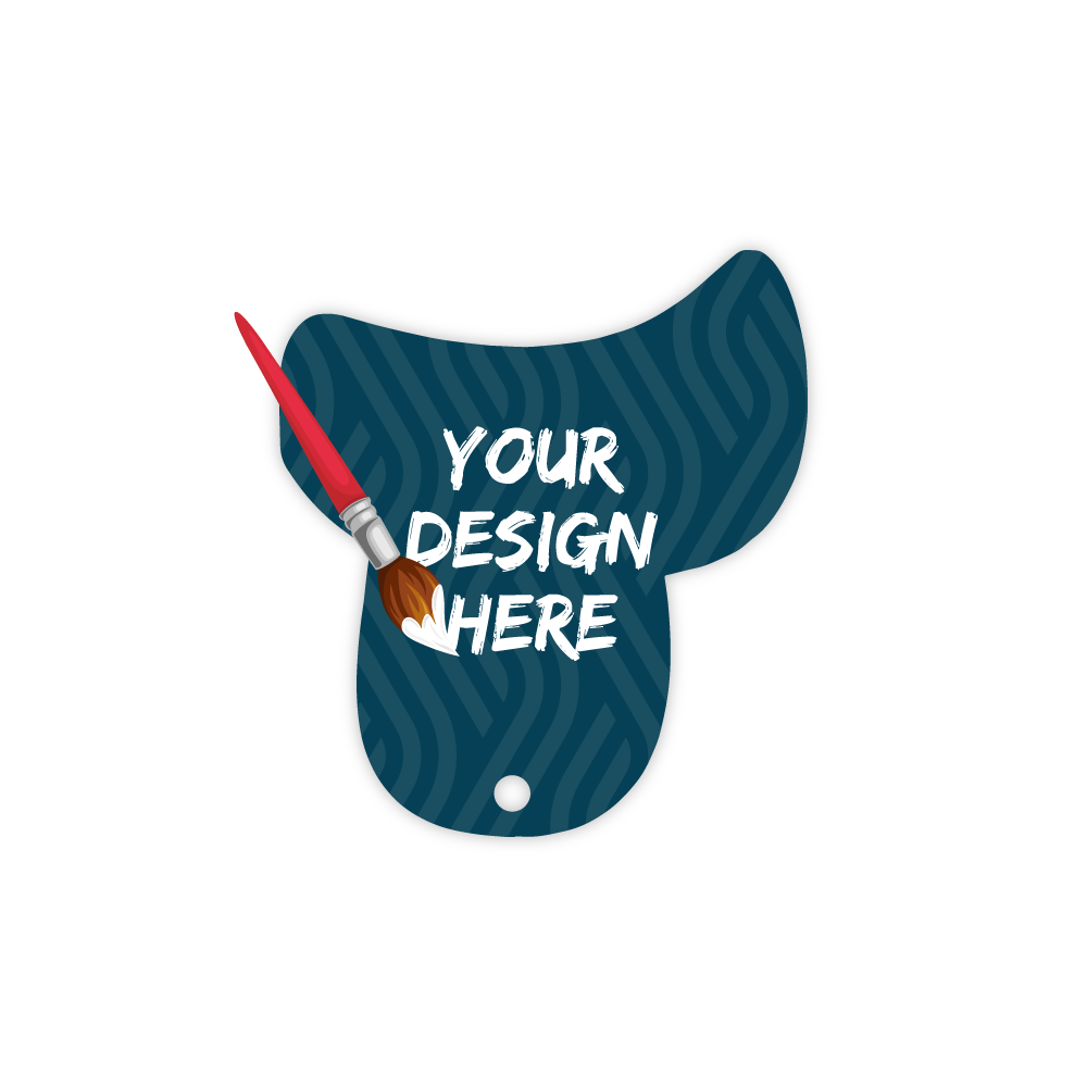 Custom Plastic 2" x 1.8" Saddle Shape Key Tags