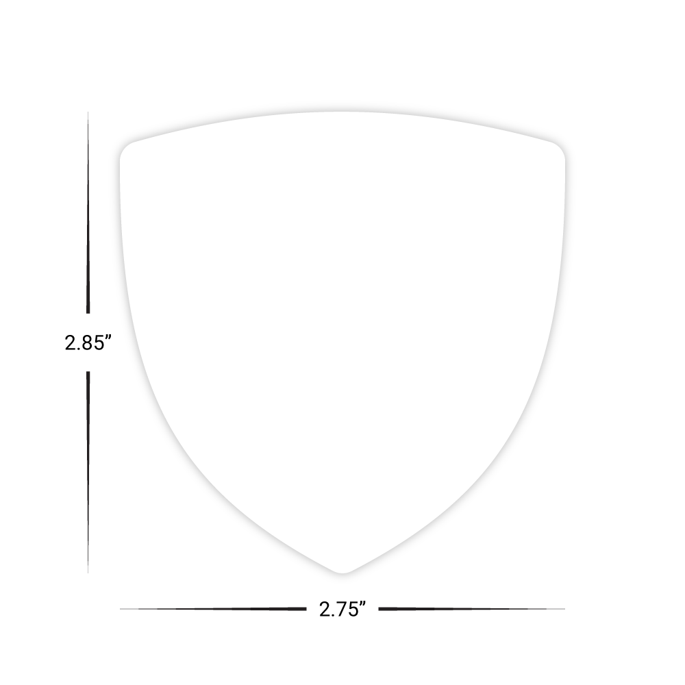 Custom Plastic 2.75" x 2.85" Shield Shape Cards