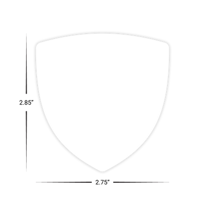 Custom Plastic 2.75" x 2.85" Shield Shape Cards