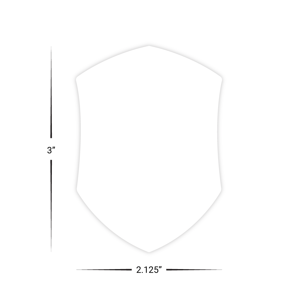 Custom Plastic 3" x 2.125" Shield Shape Cards