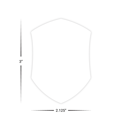 Custom Plastic 3" x 2.125" Shield Shape Cards
