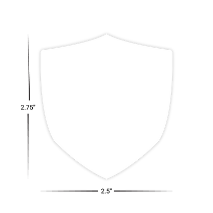 Custom Plastic 2.5" x 2.75" Shield Cards