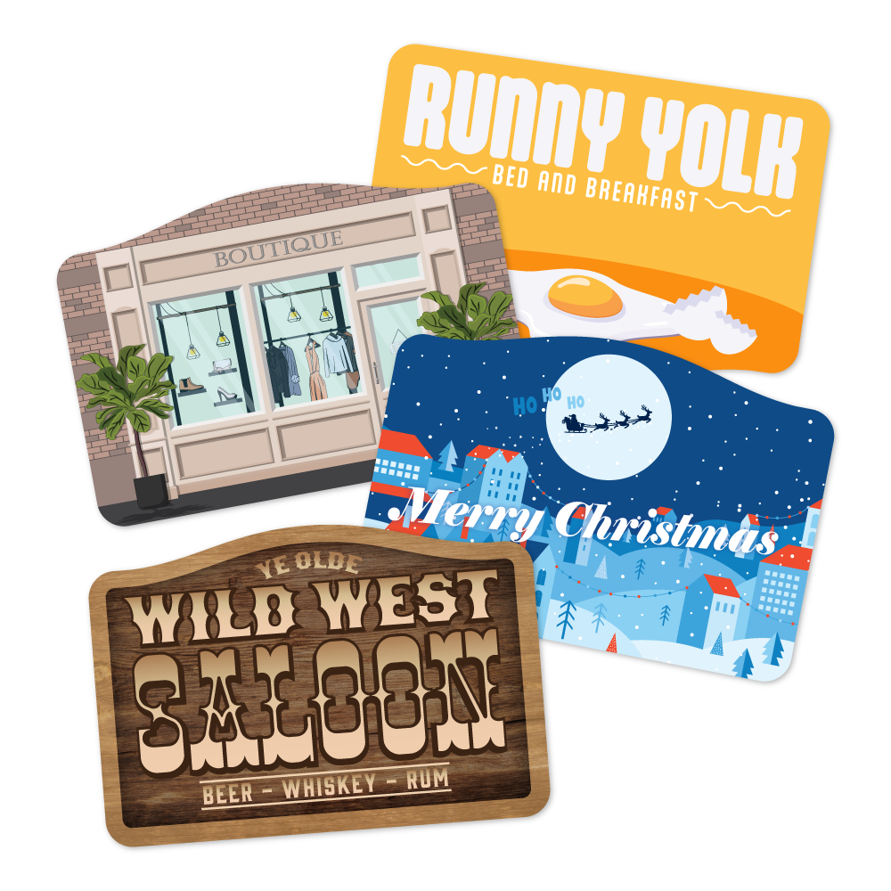 Custom Plastic 3.12" x 2.15" Curved Top Cards
