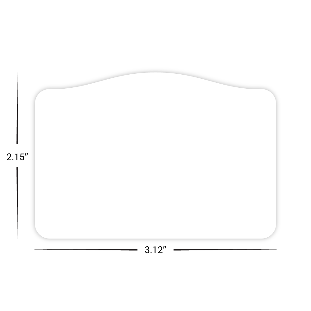 Custom Plastic 3.12" x 2.15" Curved Top Cards