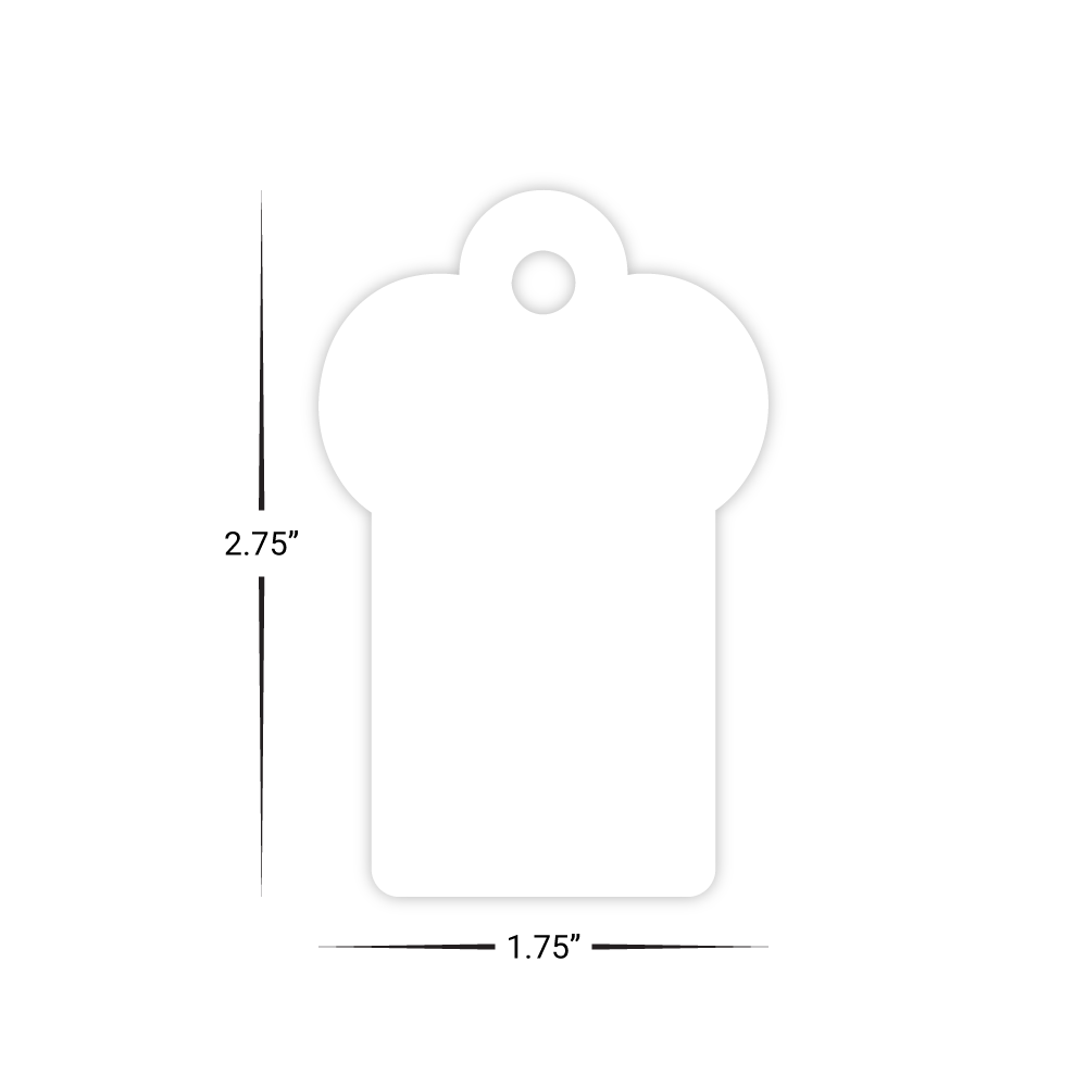 Custom Plastic 2.75" x 1.75" Crown Shape Key Tags