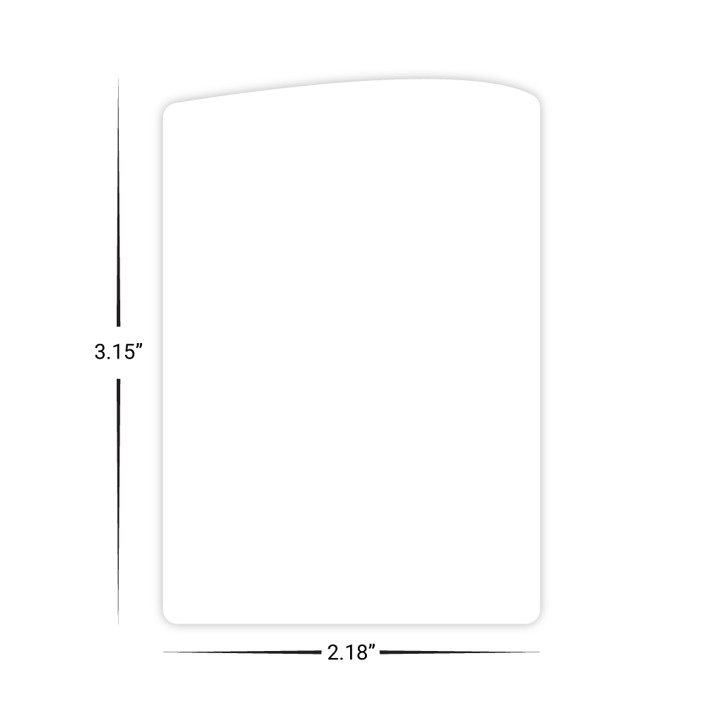 Custom Plastic 3.15" x 2.18 Curved Side Cards