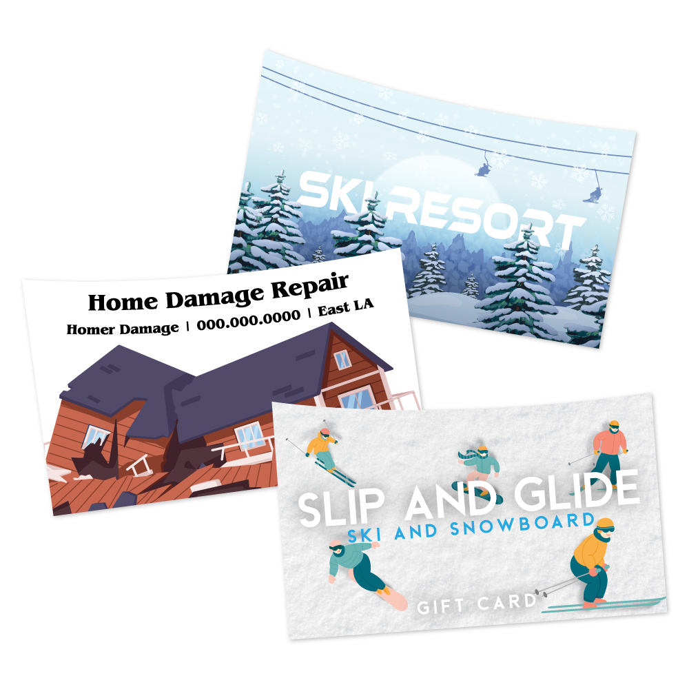 Custom Plastic 3.375" x 2.125" Sloped Top Cards