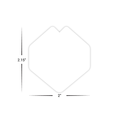 Custom Plastic 2" x 2.15" Small Pointed Cards