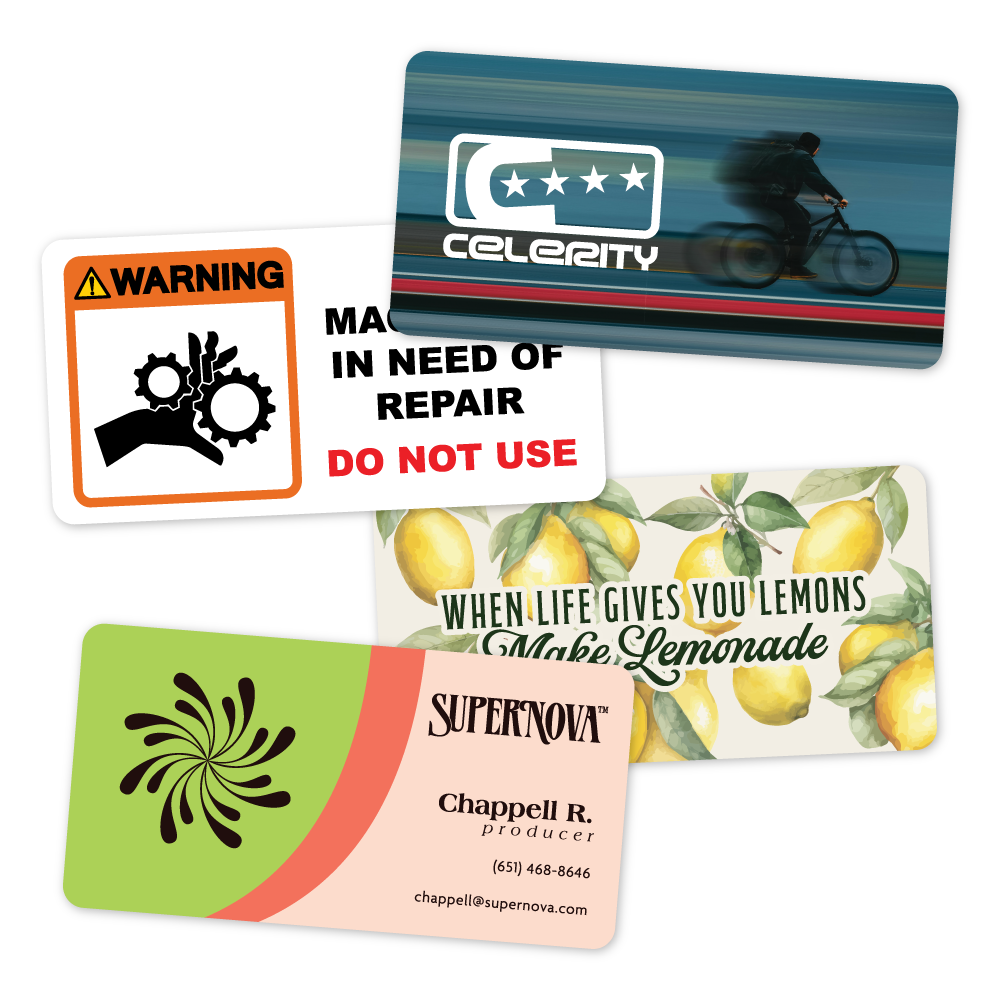 Custom Plastic 3.5" x 1.8" Narrow Rectangle Cards
