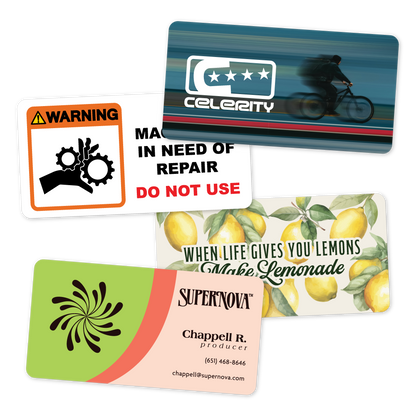 Custom Plastic 3.5" x 1.8" Narrow Rectangle Cards