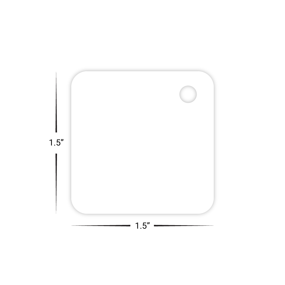 Custom Plastic 1.5" Square Key Tags