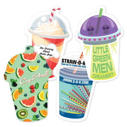 Custom Plastic 3.375" x 2.125" Smoothie Cup Cards