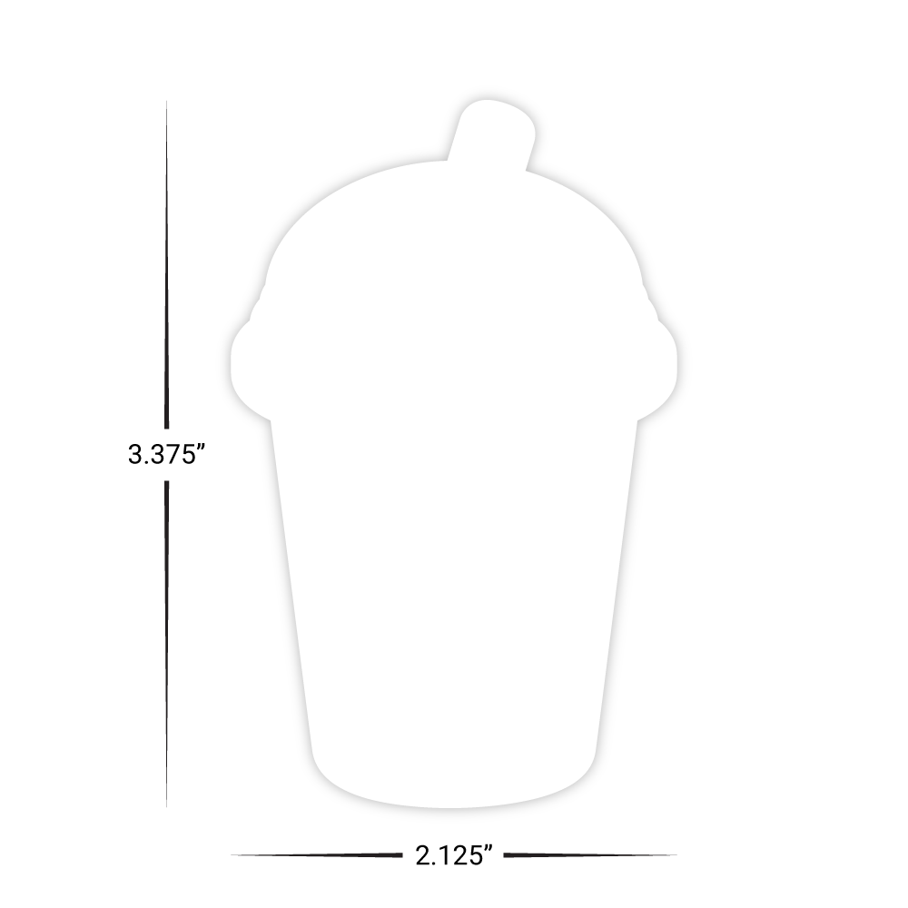 Custom Plastic 3.375" x 2.125" Smoothie Cup Cards