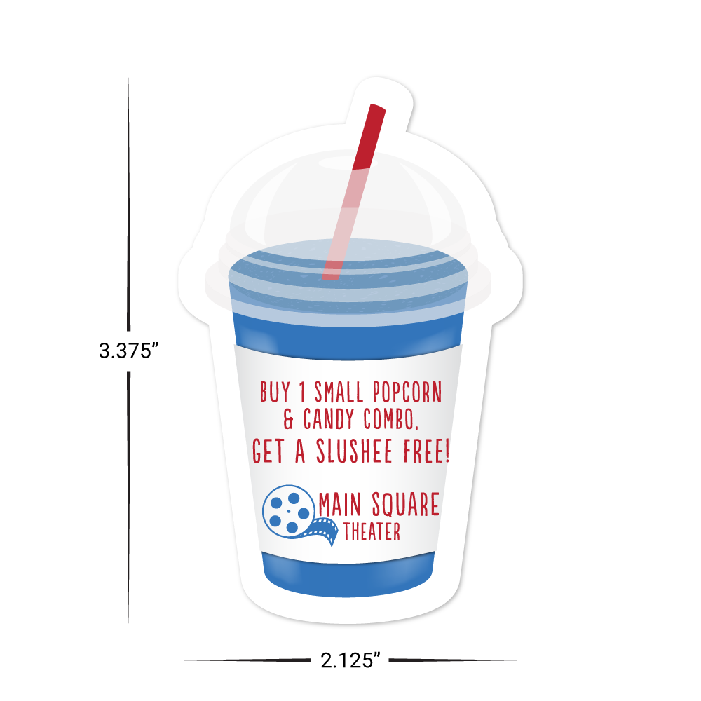 Custom Plastic 3.375" x 2.125" Smoothie Cup Cards