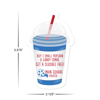 Custom Plastic 3.375" x 2.125" Smoothie Cup Cards