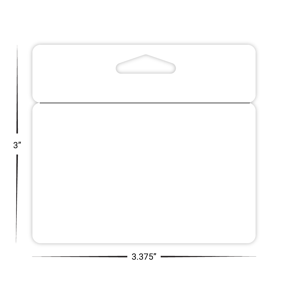 Custom Plastic 3.375" x 3" Cards with Breakaway Hanger