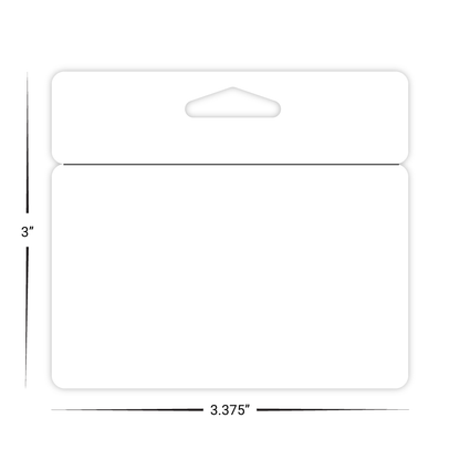 Custom Plastic 3.375" x 3" Cards with Breakaway Hanger