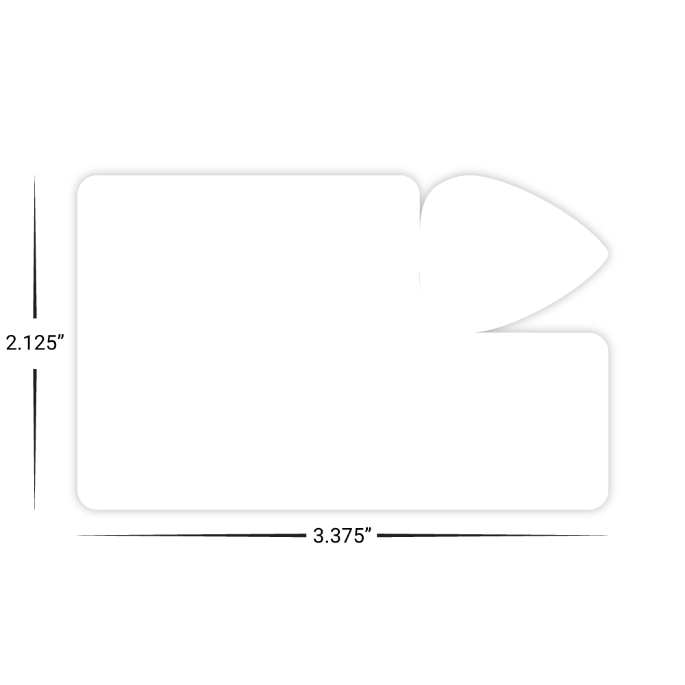Custom Plastic 3.375" x 2.125" Breakaway Guitar Pick and Card Combo