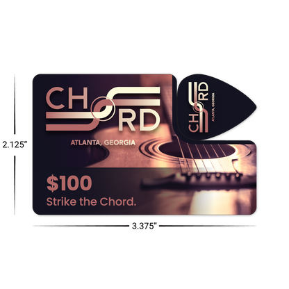 Custom Plastic 3.375" x 2.125" Breakaway Guitar Pick and Card Combo