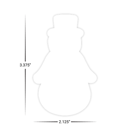 Custom Plastic 3.375" x 2.125 Snowman Shape Cards