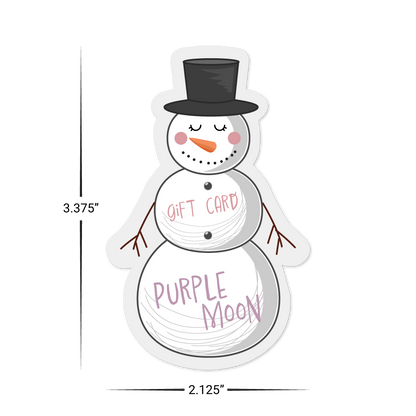 Custom Plastic 3.375" x 2.125 Snowman Shape Cards