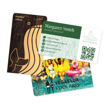 Custom Plastic 3.5" x 2" 1 Pointed Corner Cards