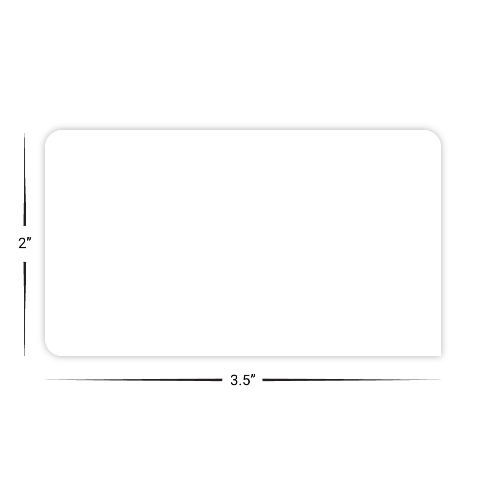 Custom Plastic 3.5" x 2" 1 Pointed Corner Cards