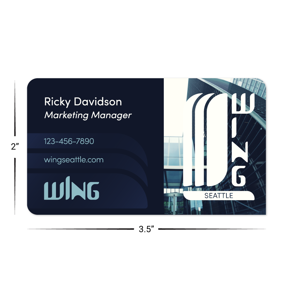 Custom Plastic 3.5" x 2" 1 Pointed Corner Cards