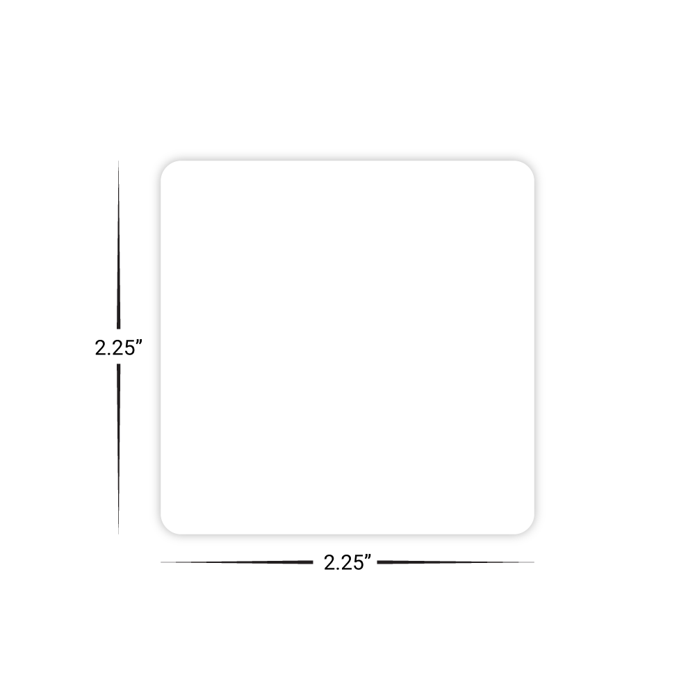 Custom Plastic 2.25" x 2.25" Square Cards
