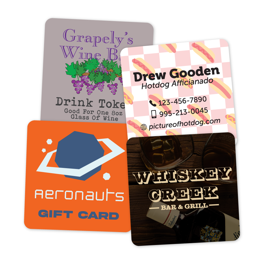 Custom Plastic 1.875" x 1.875" Square Cards