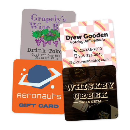 Custom Plastic 1.875" x 1.875" Square Cards