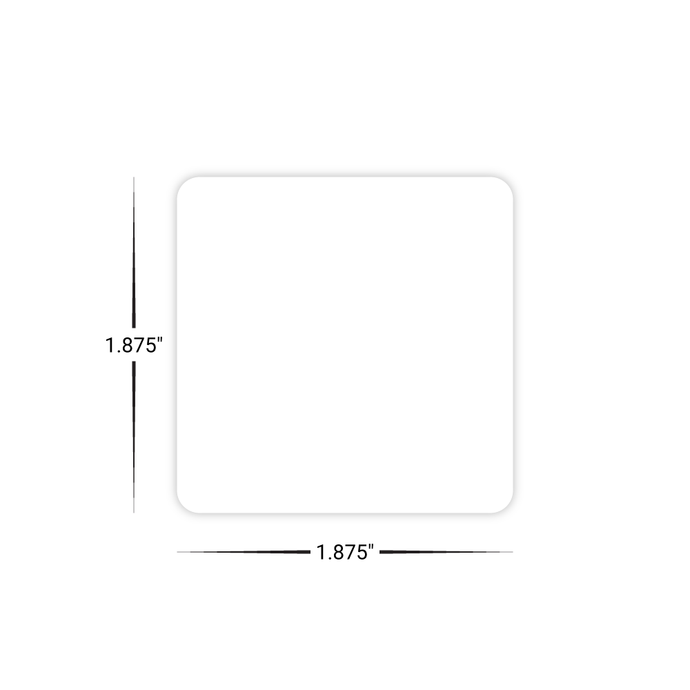 Custom Plastic 1.875" x 1.875" Square Cards