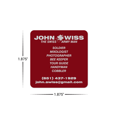 Custom Plastic 1.875" x 1.875" Square Cards
