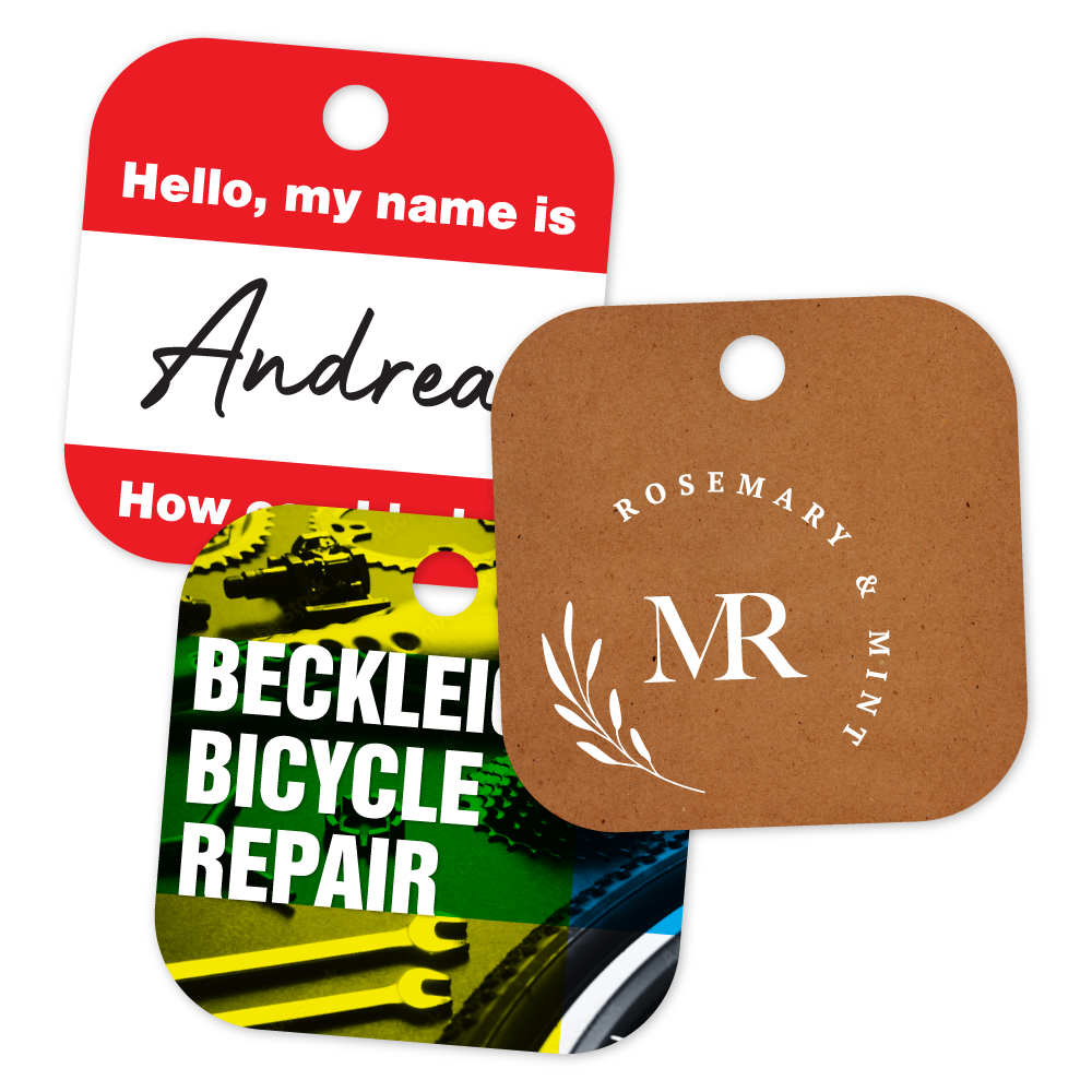 Custom Plastic 4" x 4" Square Tags