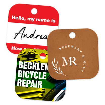 Custom Plastic 4" x 4" Square Tags