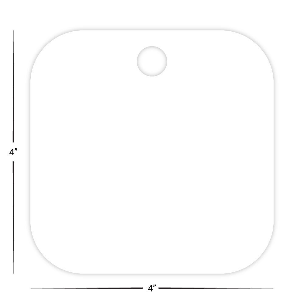 Custom Plastic 4" x 4" Square Tags